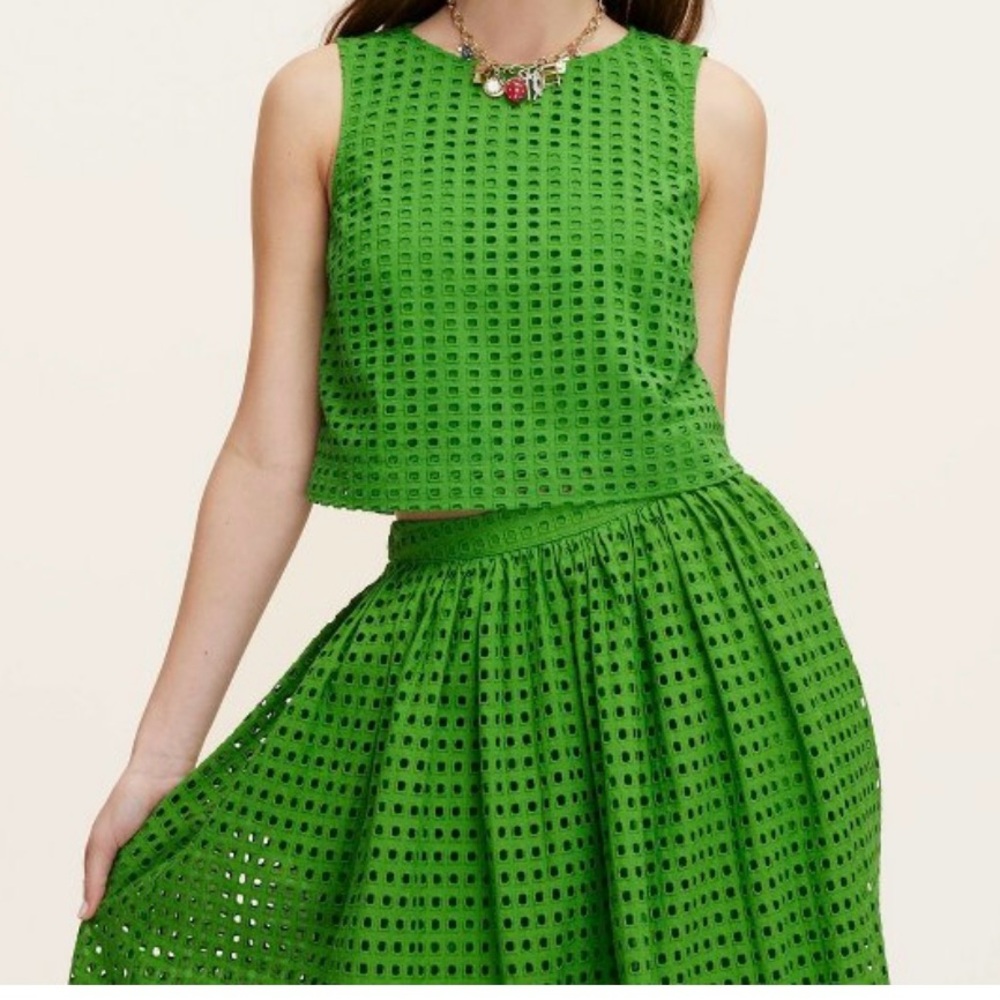 Kate Spade Green Eyelet Women's Shell Tank Only (Skirt already sold)